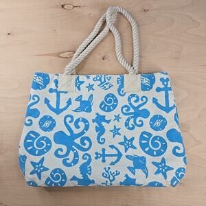Disney Cruise Line Tote Bag Canvas Rope Sea Life Logo Weekender Beach